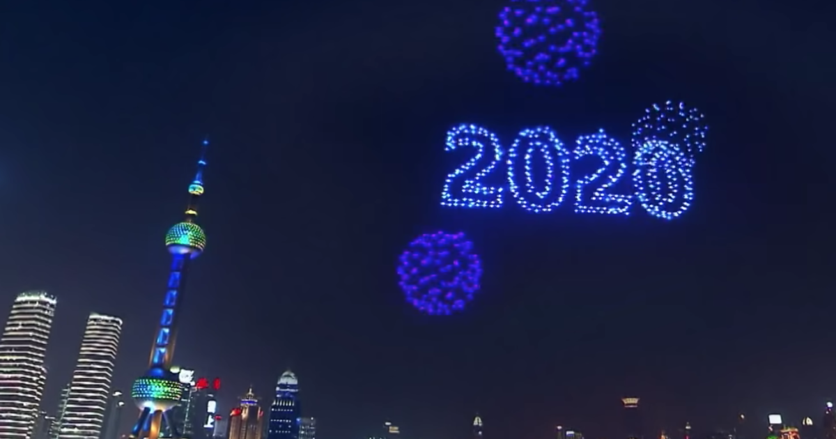 Shanghai new year drone show